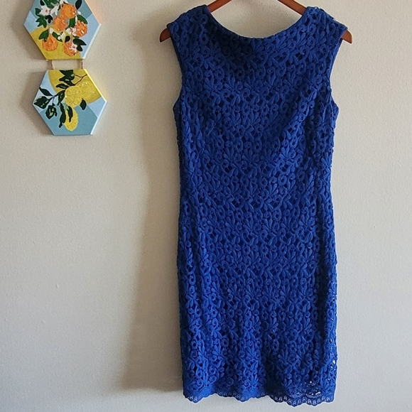 Ralph Lauren Dresses & Skirts - Ralph Lauren midi cotton lace rich blue dress Women's 8